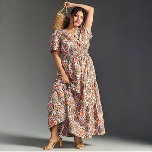 Anthropologie Somerset Floral Paisley Maxi Dress size 2x